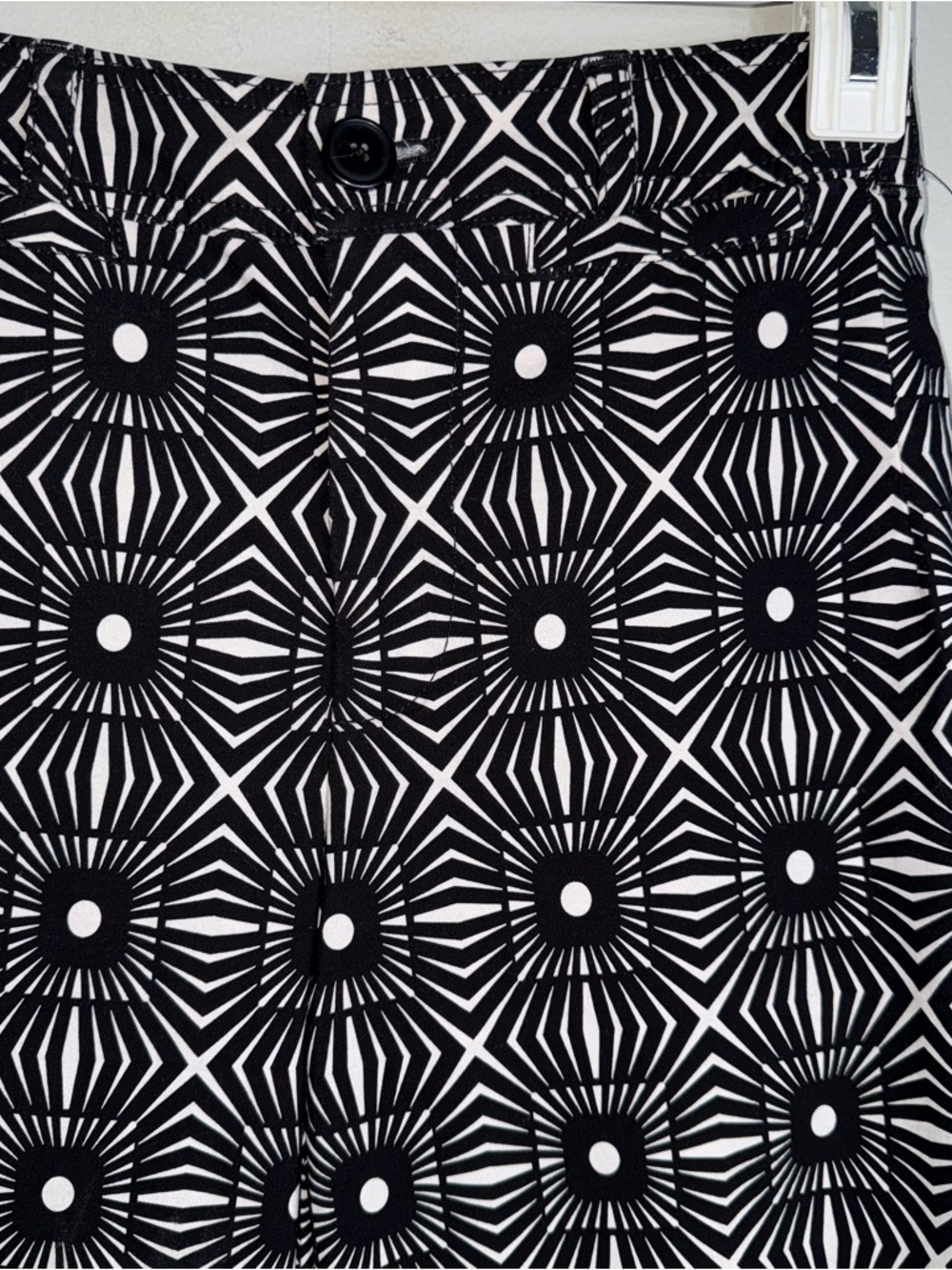 Maeve Anthropologie Geometric Print Wide Leg Pants-Black White-Size 24P Petite - Picture 3 of 10